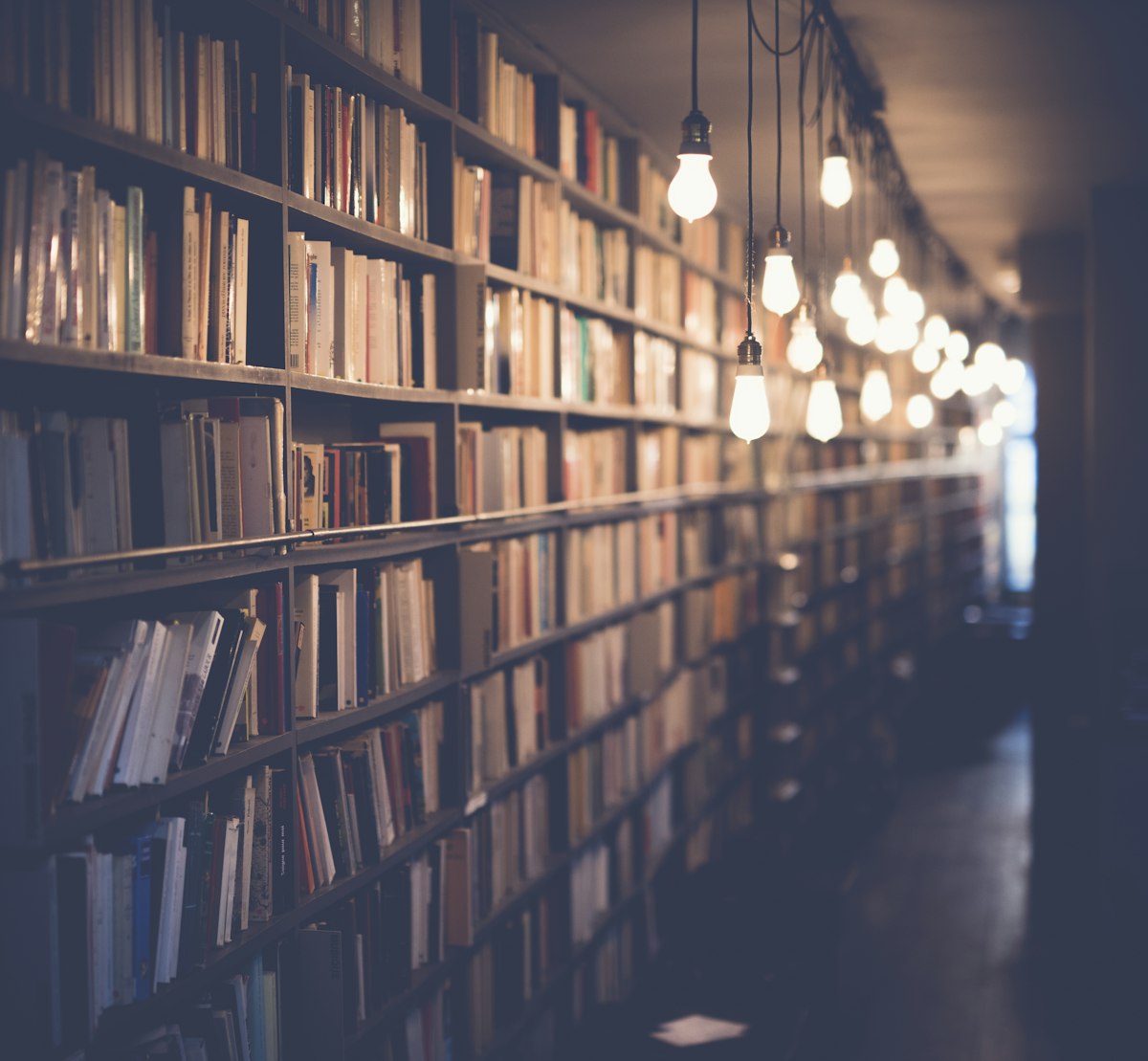 Historic library shelves